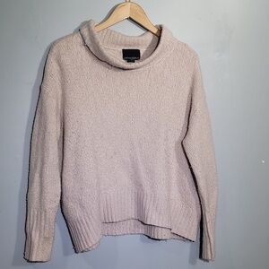 CYNTHIA Rowley Pastel Lavender Pewter Wool BLEND Mock Cowl Neck Sweater